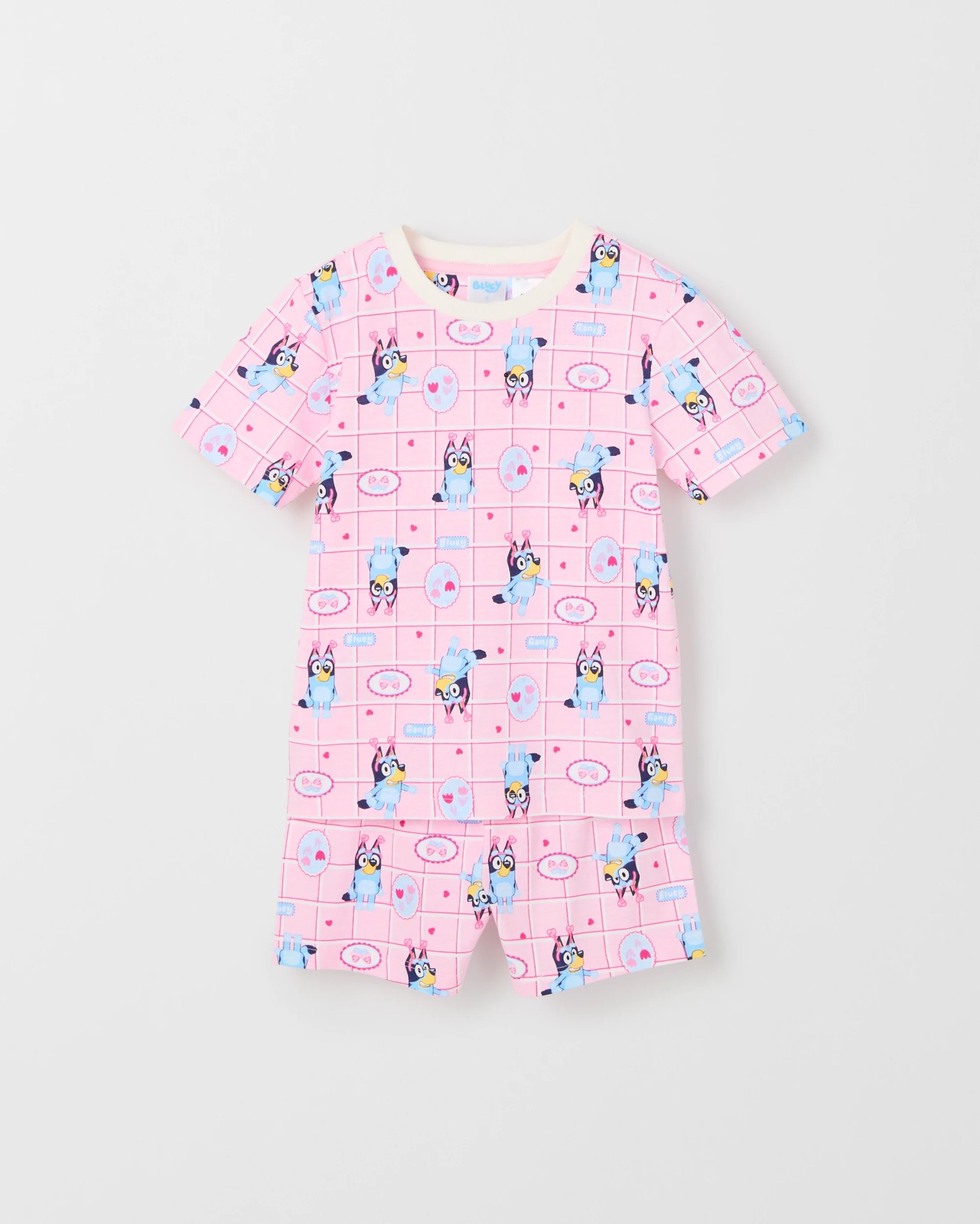 Bluey Australian Cotton 2 Pack Top & Shorts Younger Girls Pyjama Set 3 of 5