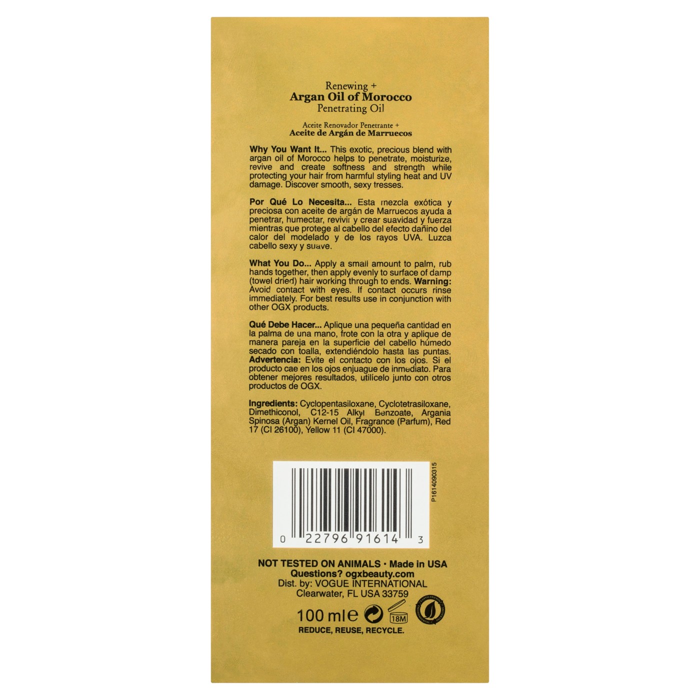 OQX Renewing + Argan Oil of Morocco Penetrating Oil 100ml 5 of 5