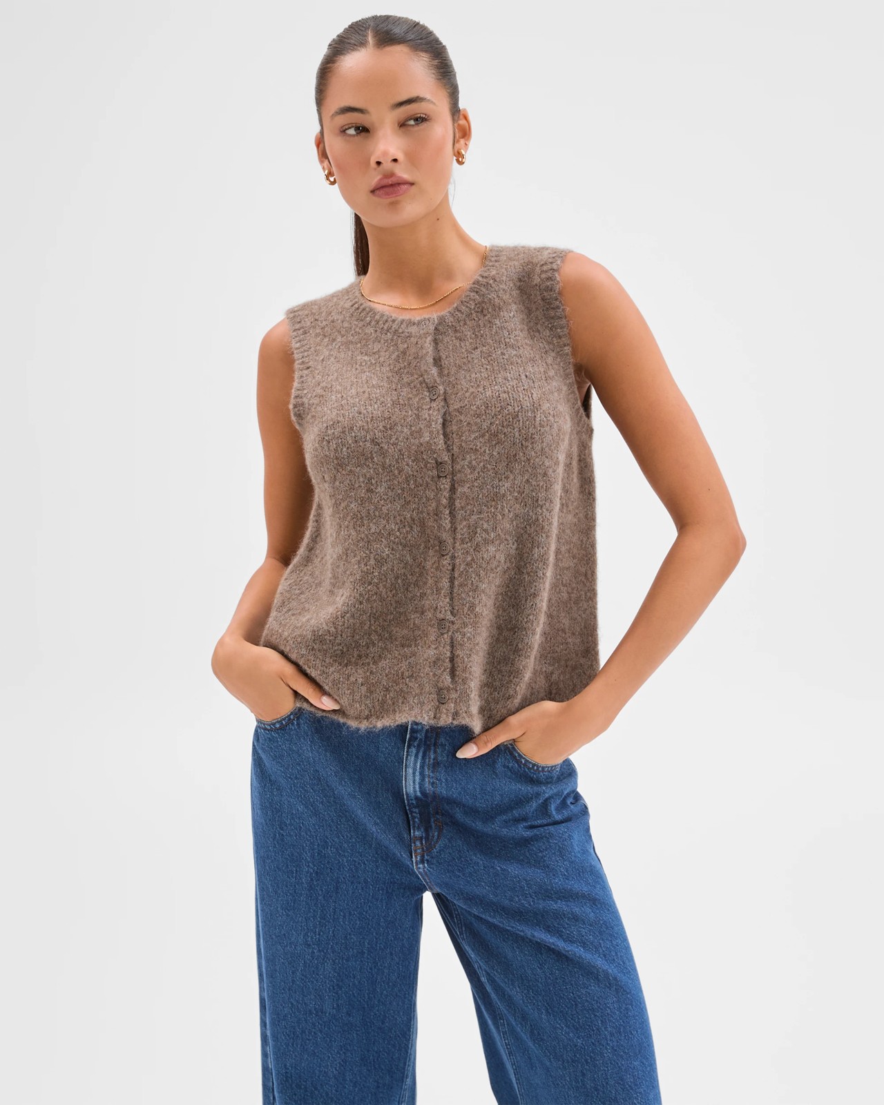 Lily Loves Fluffy Knit Vest - Cedar Marle 6 of 6