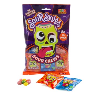 Park Avenue Sour Skulls Sour Chews 10 Pack