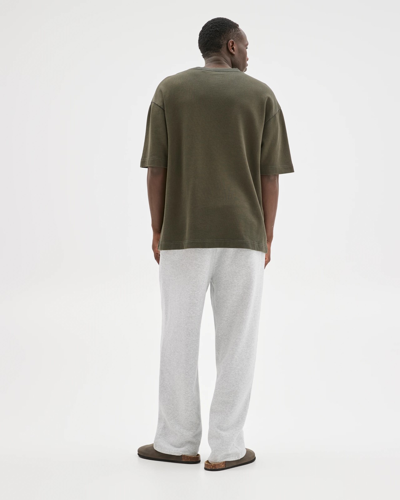 Commons Australian Cotton Blend Loose Fit Uncuffed Trackpants - Grey Marle 4 of 5