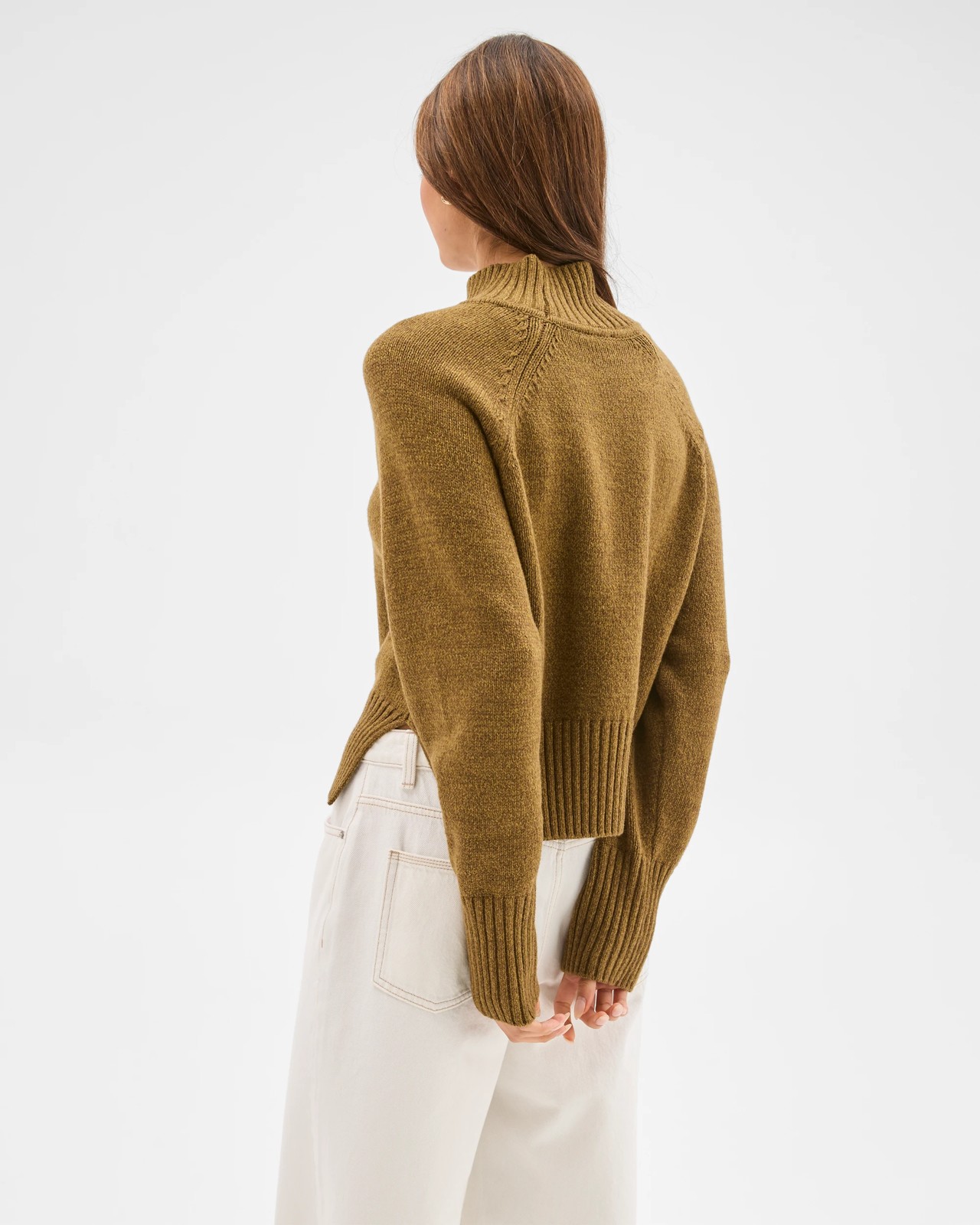 Lily Loves Australian Cotton Blend High Neck Knit Jumper - Twisted Juniper 6 of 6