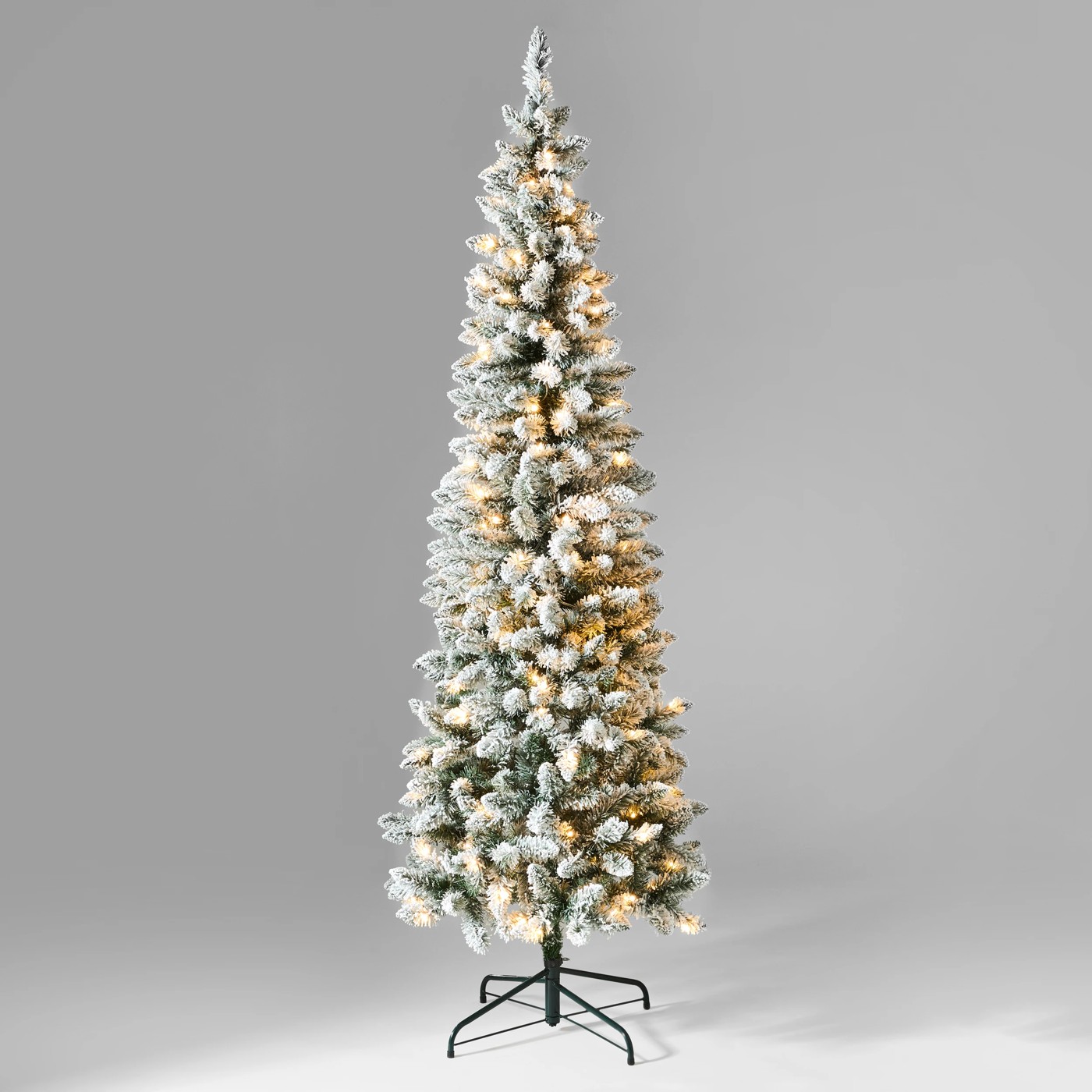 Anko 2.13m (7ft) Flocked Slender Prelit Christmas Tree 3 of 6