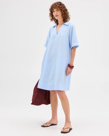European Linen Polo Mini Dress