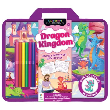 Kaleidoscope Colouring: Dragon Kingdom Colour and Activity Set with Lap Desk - Book