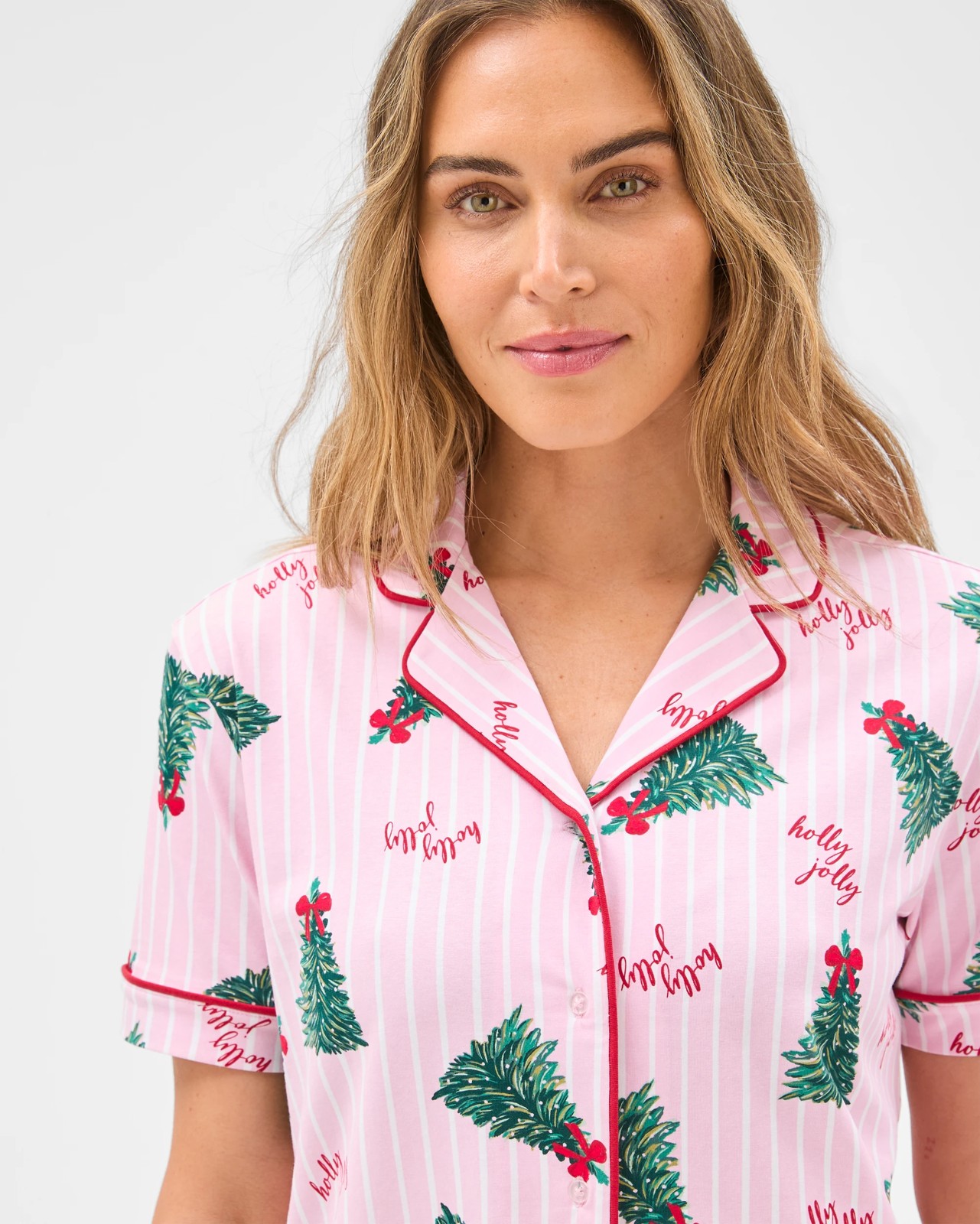 Australian Cotton Christmas Holly Jolly Short Pyjama Set 3 of 5