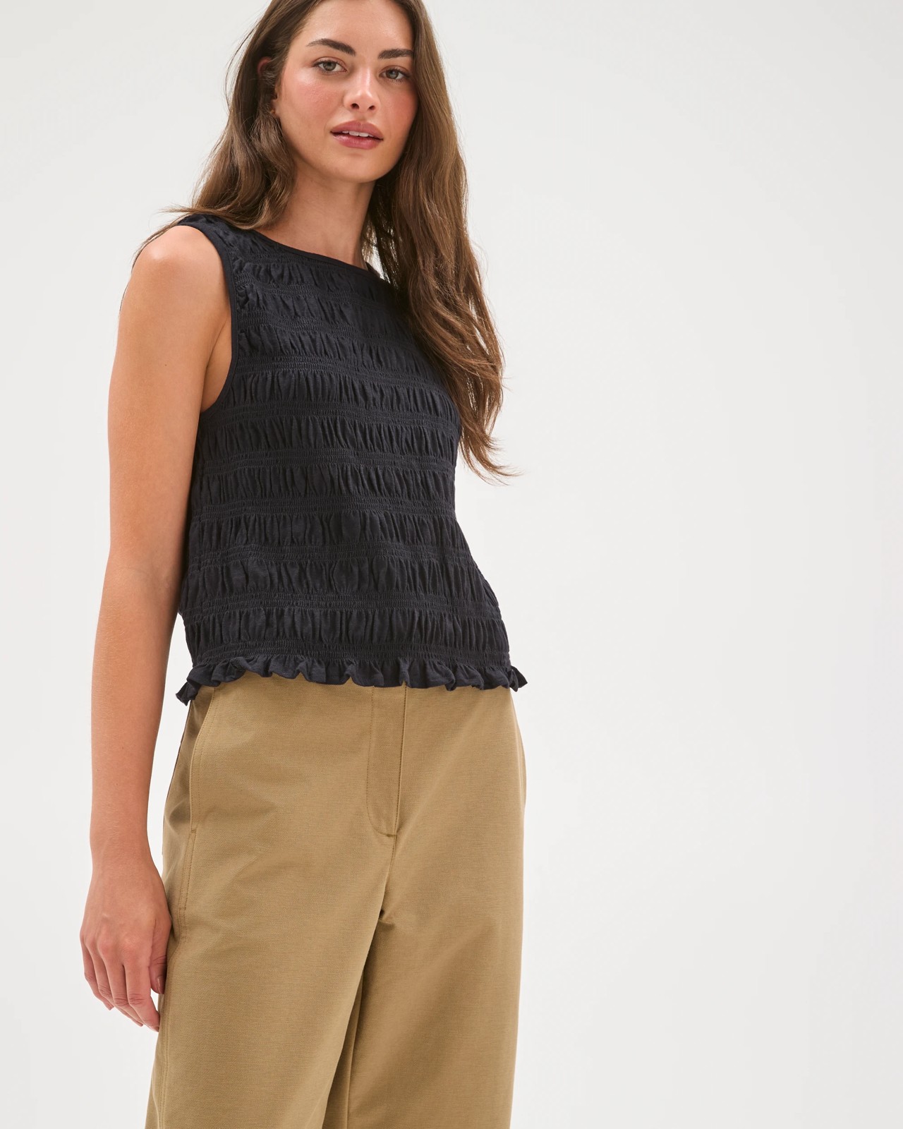 Petites Forward Seam Barrel Leg Pants - Elm 5 of 6