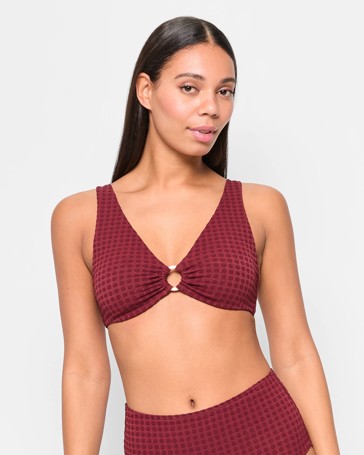Plunge V-Neck Ring Bikini Top