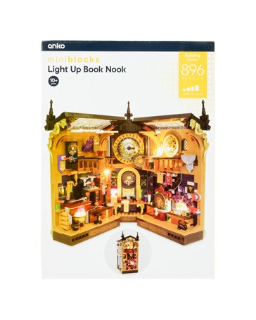 896 Piece Mini Blocks Building Series: Light Up Book Nook Playset