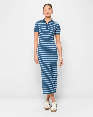 Australian Cotton Knit Polo Dress - Lily Loves