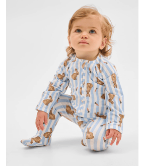 Baby Organic Cotton Print Zip Coverall