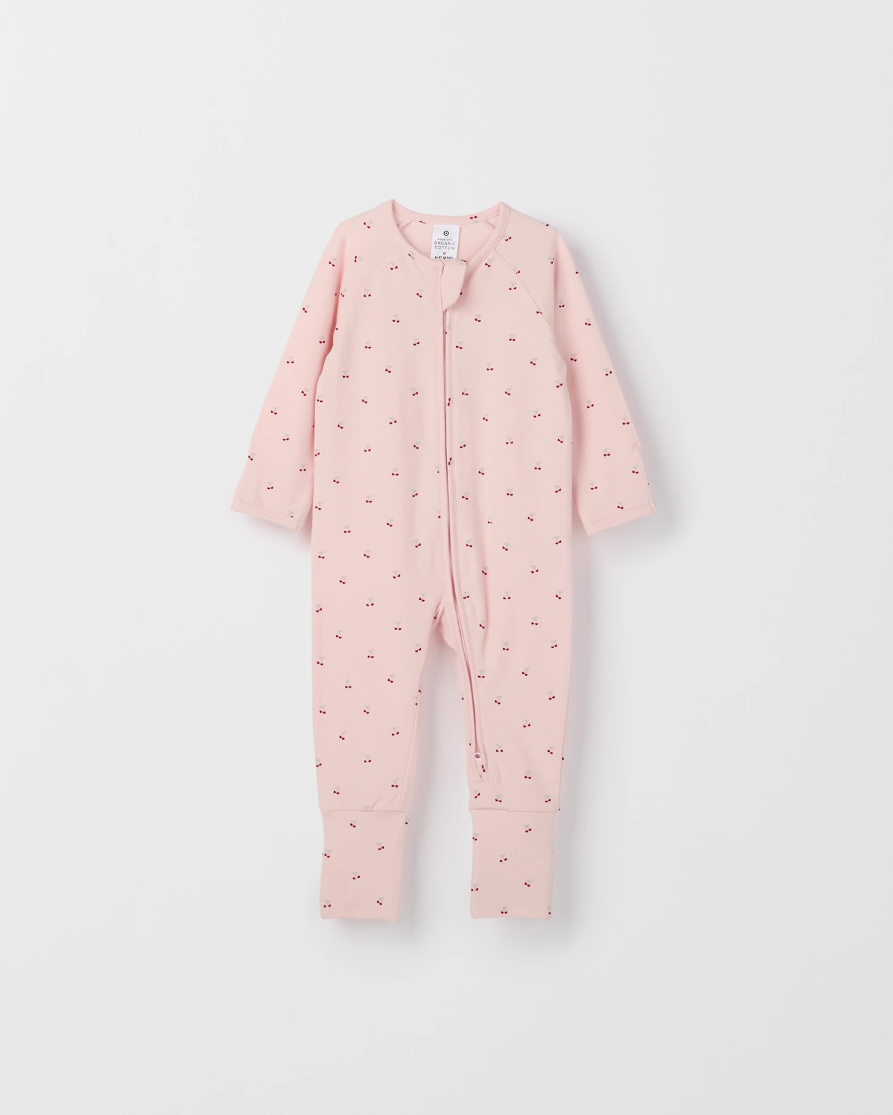 Baby Organic Cotton Zip Front Footless Coverall - Cherry Ballet 5 of 6