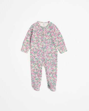 Baby Organic Cotton Print Zip Coverall - Mini Floral