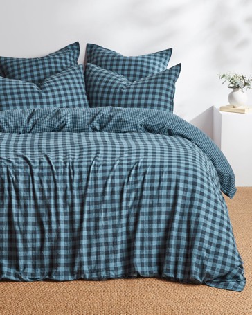 Darby Gingham Linen/Cotton Quilt Cover Set