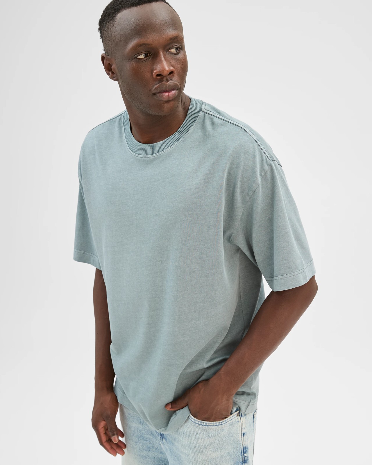 Commons Australian Cotton Boxy Heavyweight Core T-Shirt - Washed Trooper 3 of 6