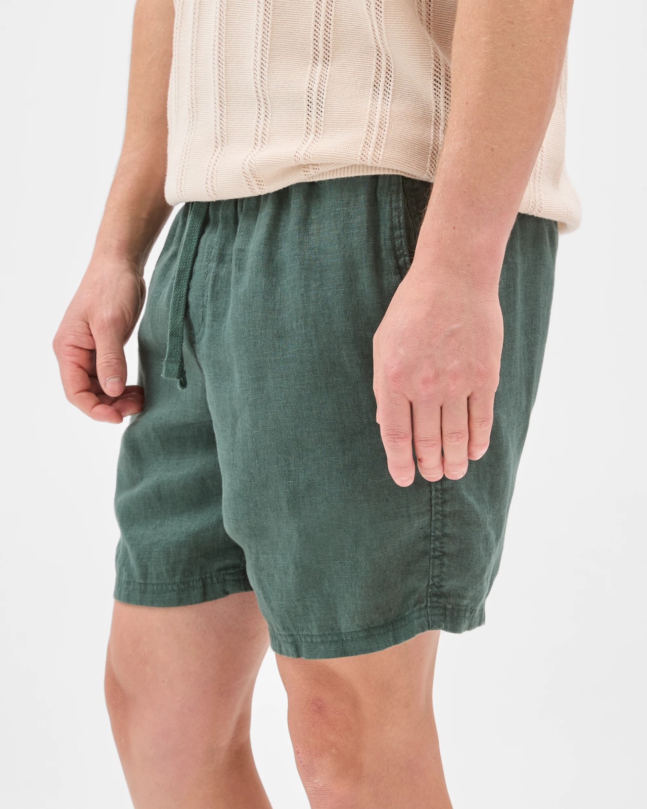 European Linen Shorts - Hunter Green 6 of 6