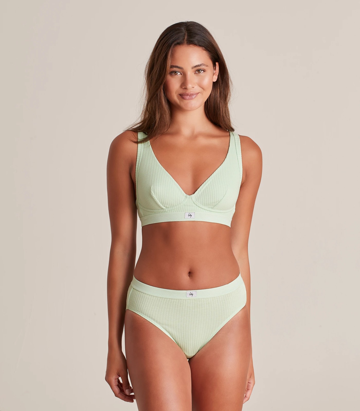 Lily Loves Heritage Rib Wirefree Plunge Bra; Style: LBR63349 2 of 6