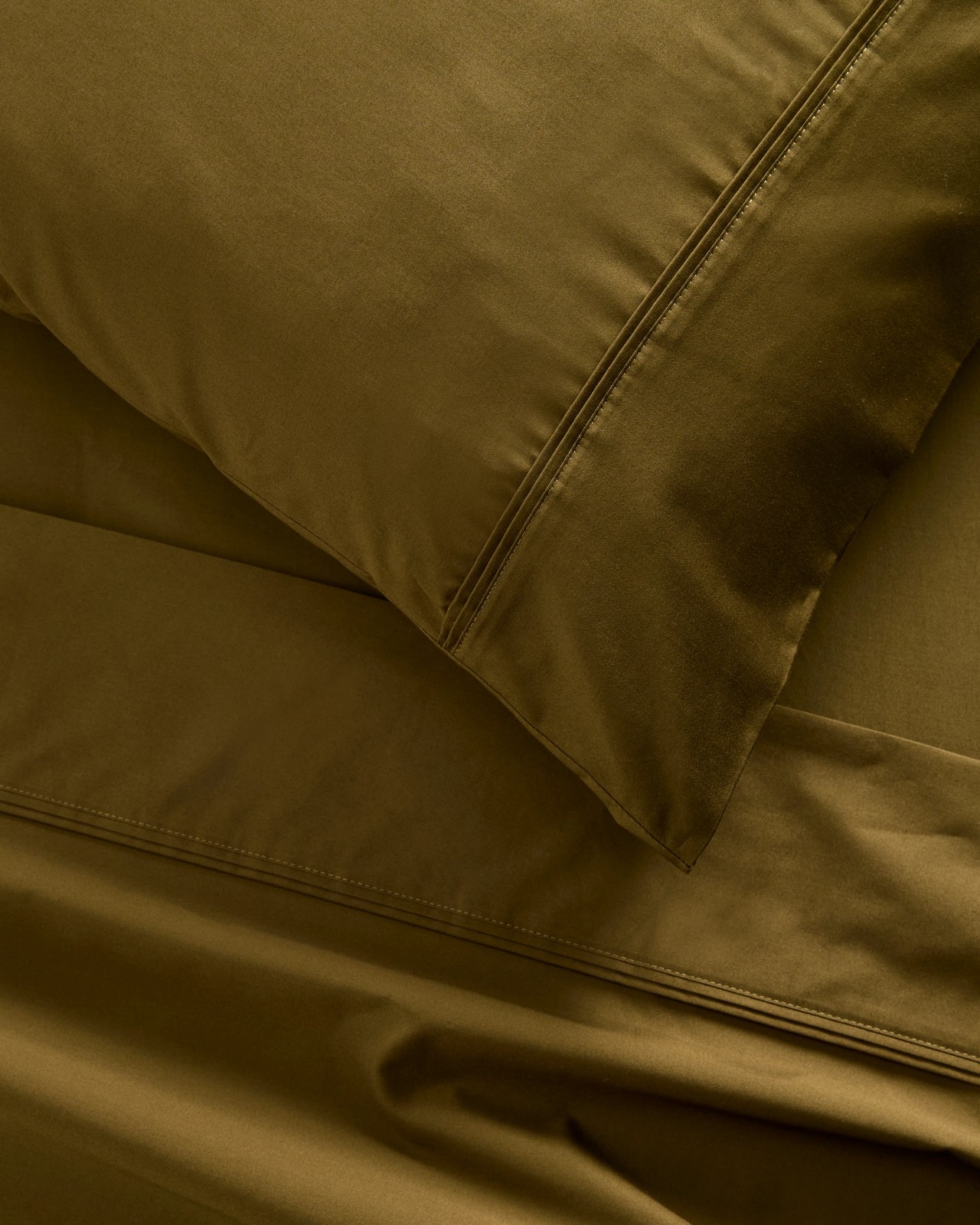 Egyptian Cotton 600 Thread Count Extra Deep Sheet Set - Olive 3 of 3