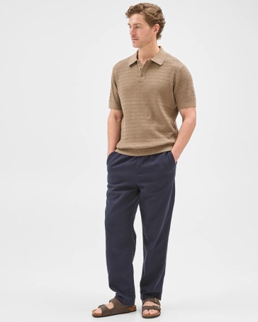 Australian Cotton Patterned Knit Polo Top