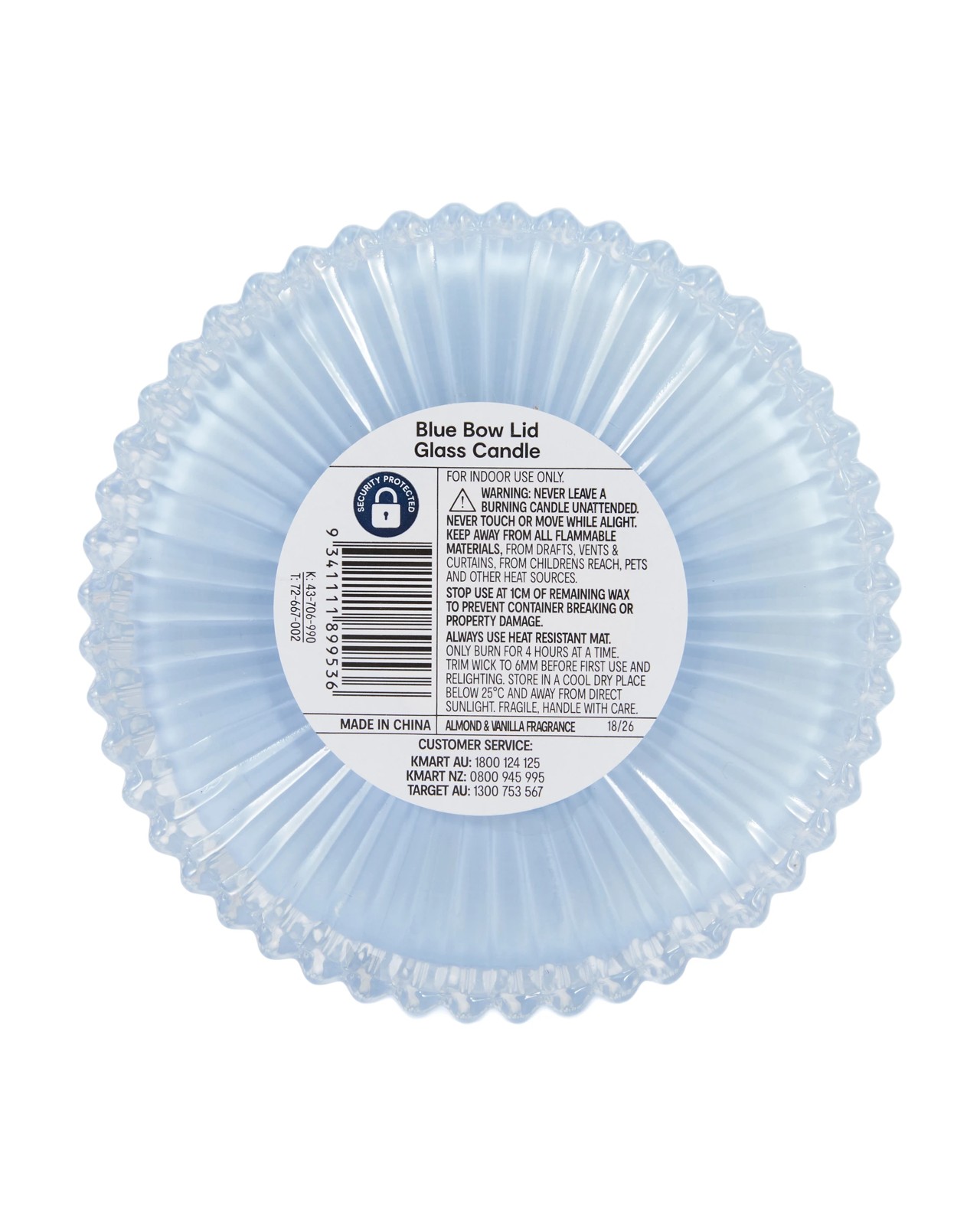Anko Blue Bow Lid Glass Candle 5 of 5