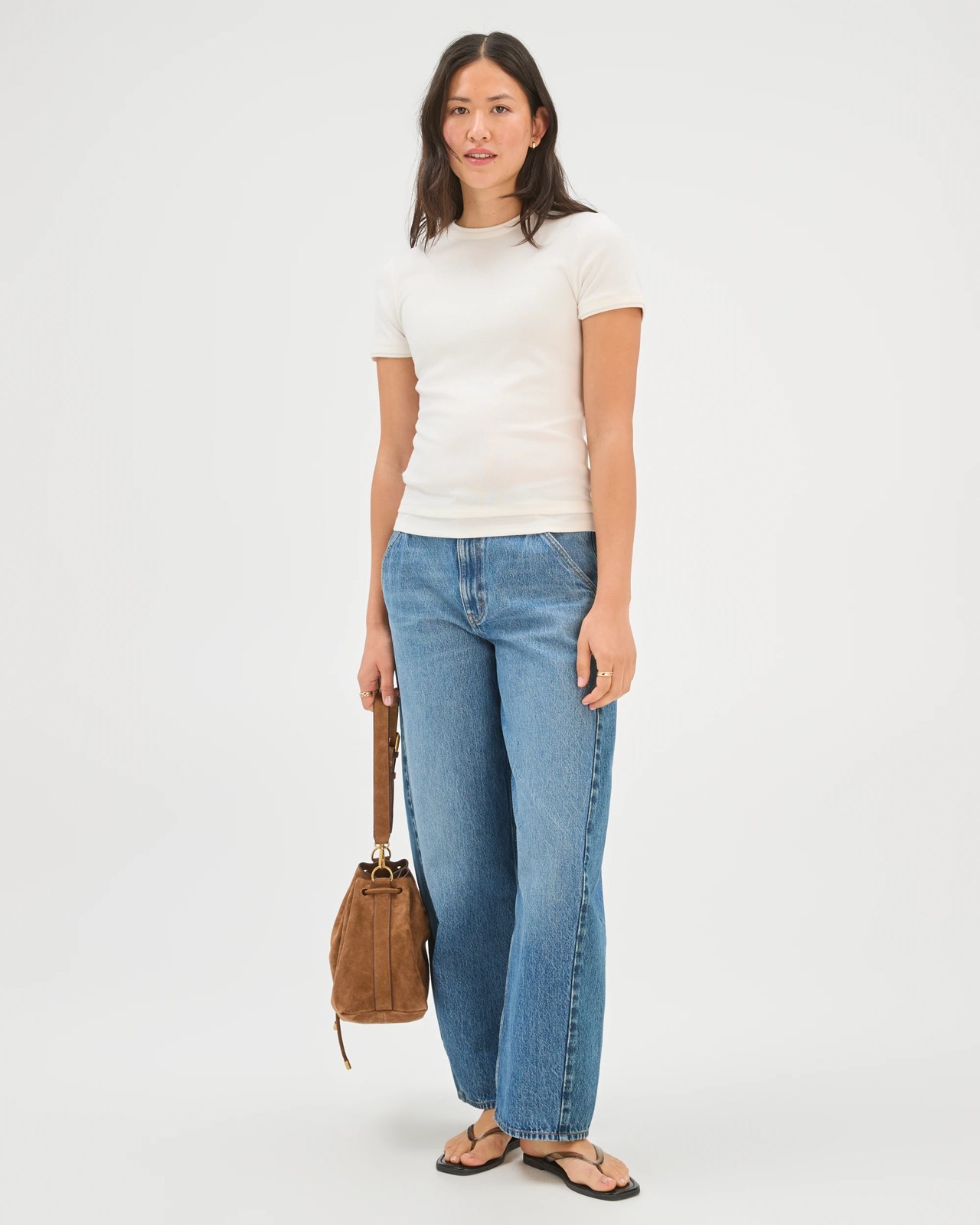Soft Touch Double Layer Fitted T-Shirt - Cloud Dancer 2 of 5