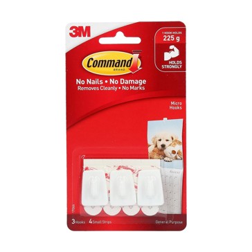 3 Pack Command Mounting Hooks Micro - White