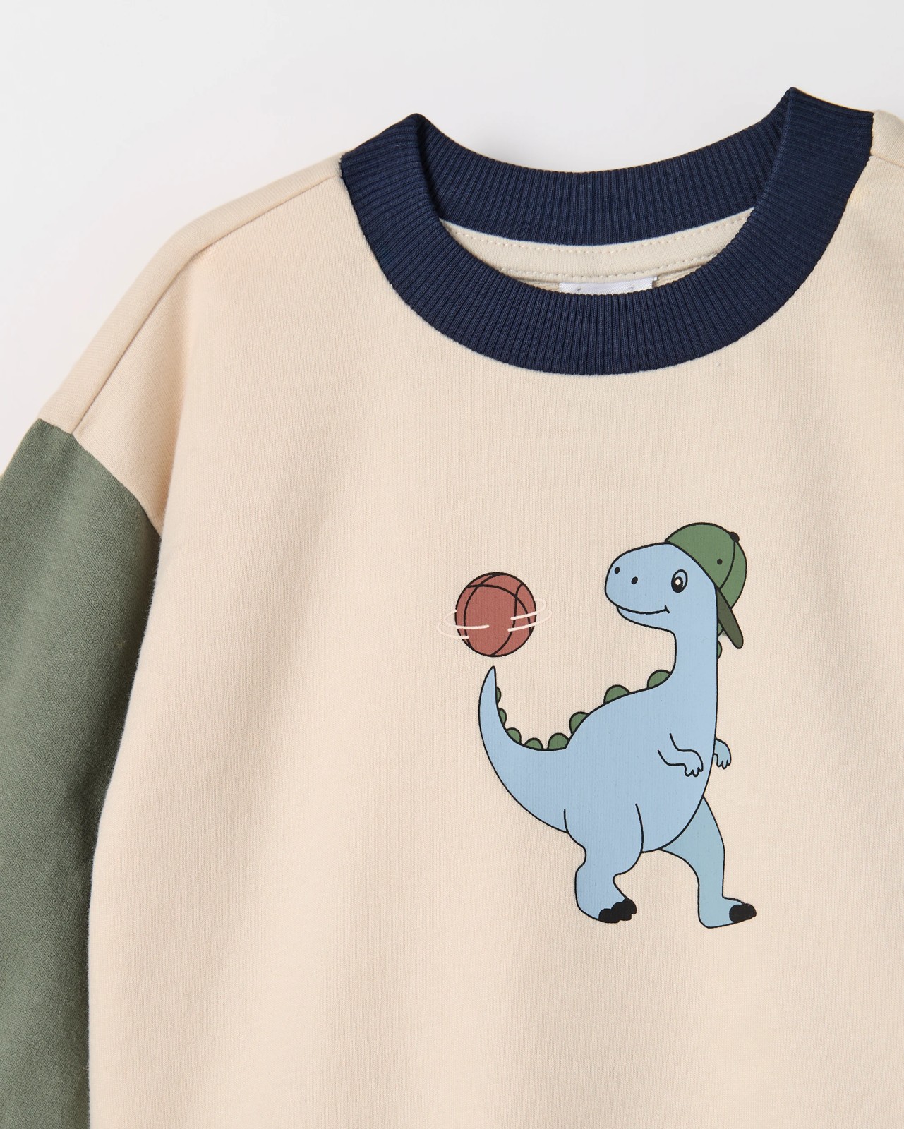 Baby Organic Cotton Fleece Jumper & Soft Cord Pants 2 Piece Set - Dino 2 of 3