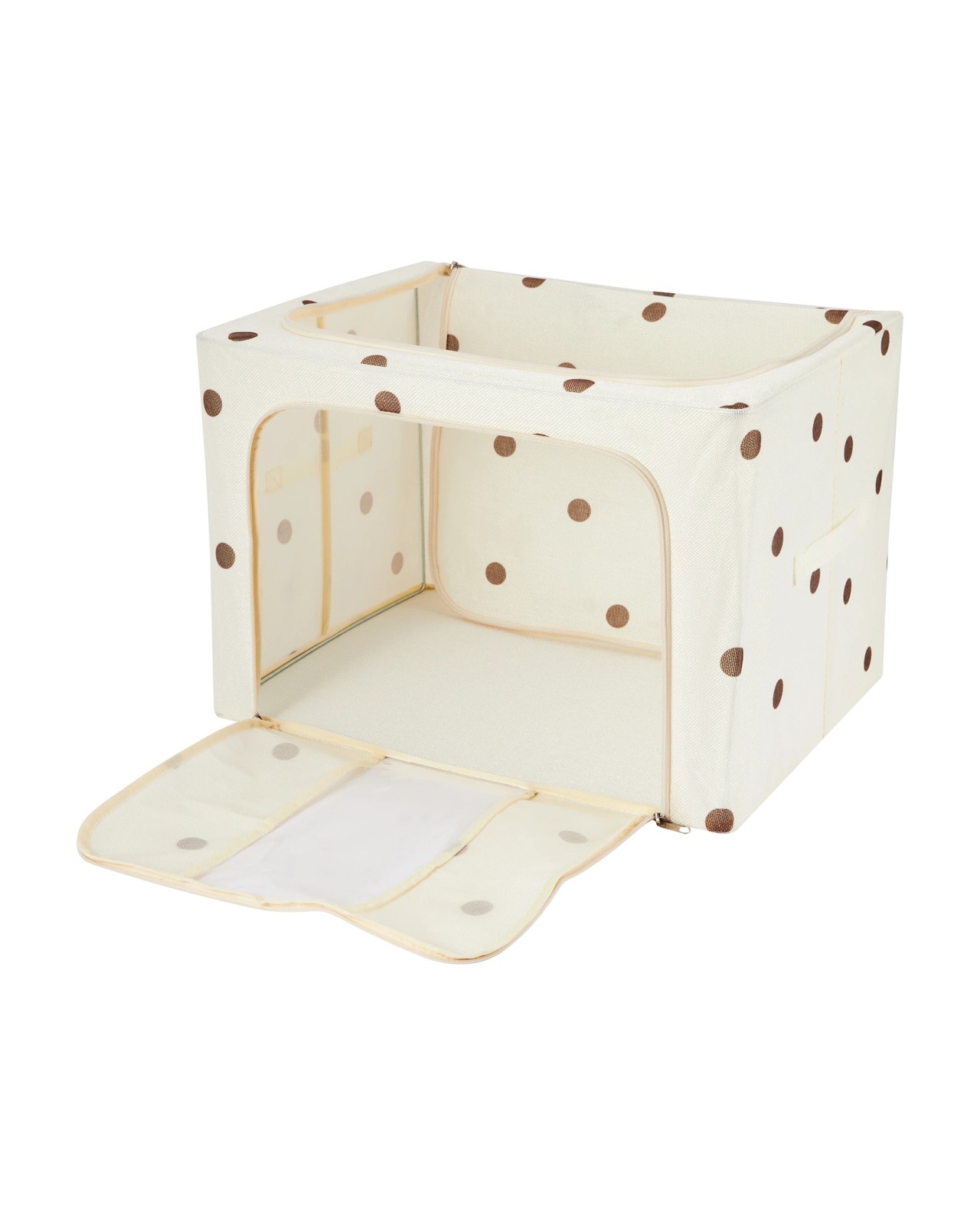 Anko Linen Look Collapsible Box with Window - Large - Polka Dot 4 of 5