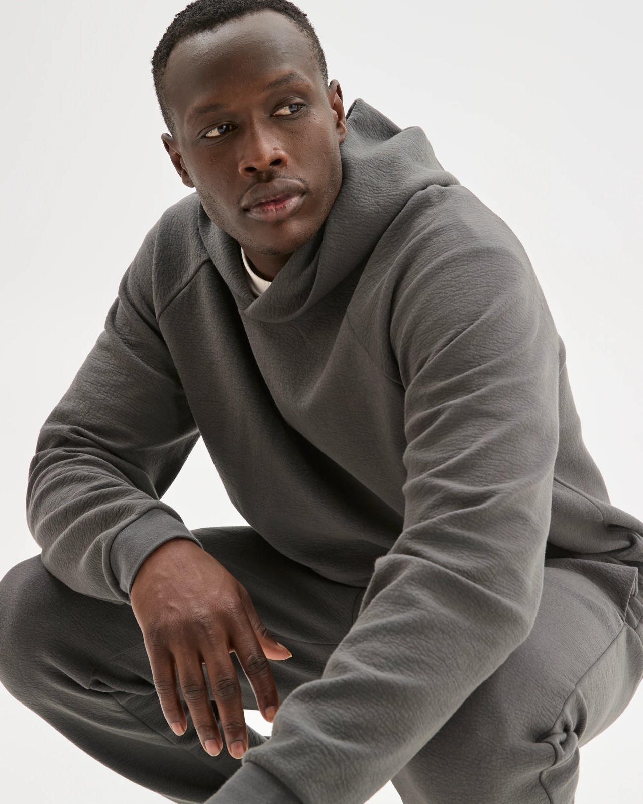 Active Crinkle Textured Hoodie - Charcoal 4 of 6