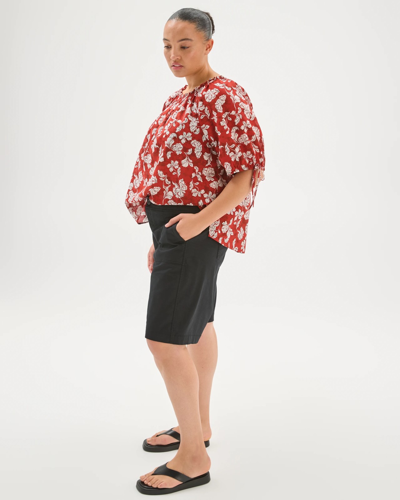 Plus Size Stretch Twill Pull On Bermuda Shorts 4 of 6