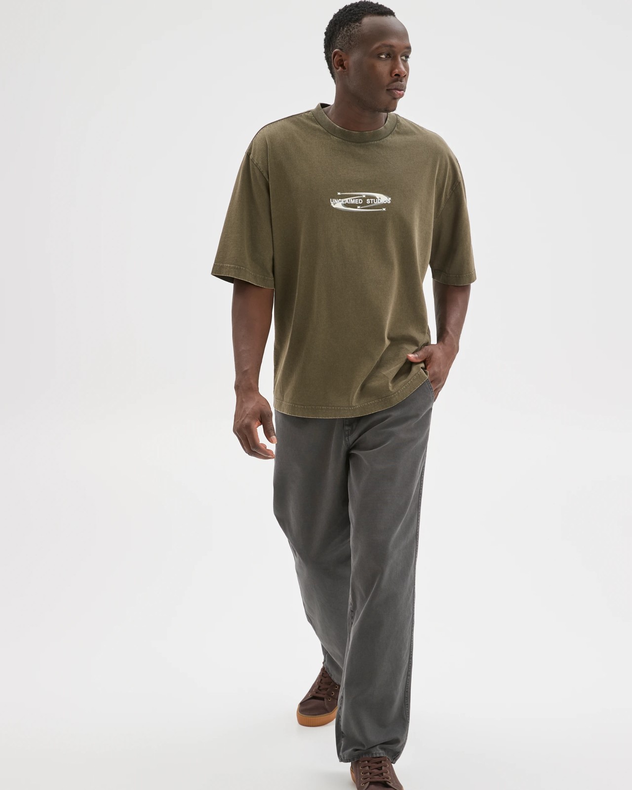 Commons Australian Cotton Boxy Fit Graphic T-Shirt - Worn Black 3 of 6