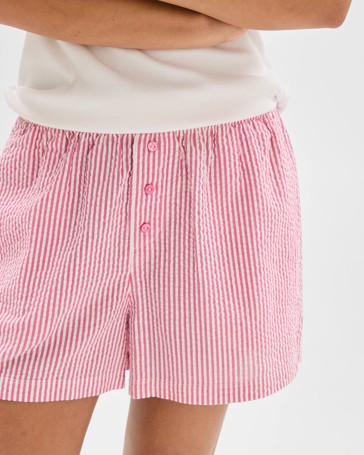 Cotton Seersucker Sleep Boxer Shorts