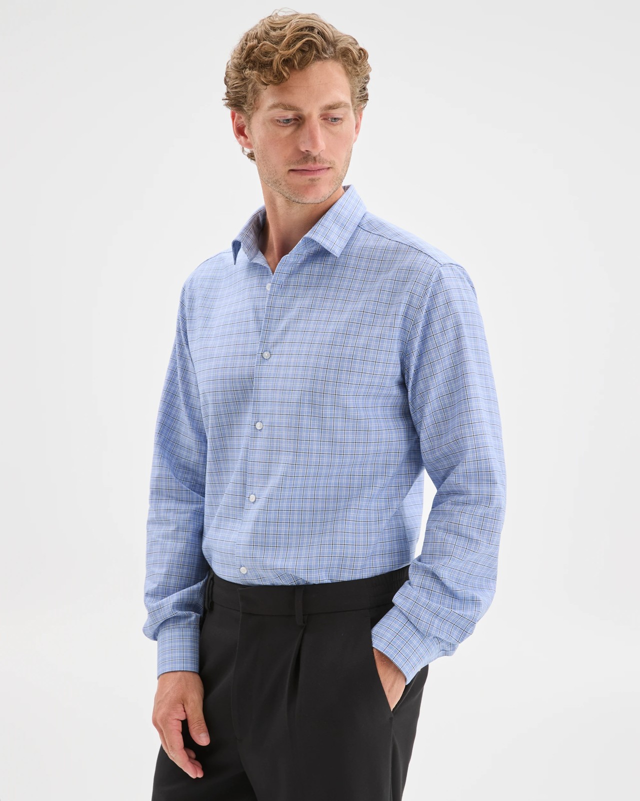 Preview Australian Cotton Tile Check Business Shirt 3 of 5