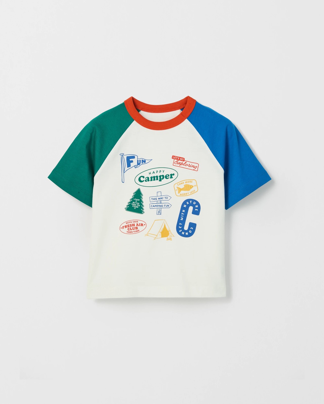 Australian Cotton Raglan Sleeve Oversized Heavyweight T-Shirt - Multi 4 of 4