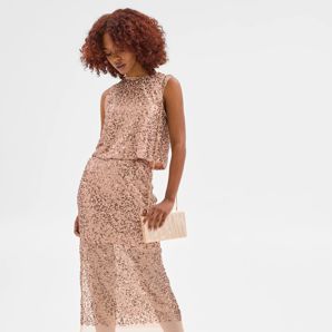 Petites Sequin Midi Skirt product image