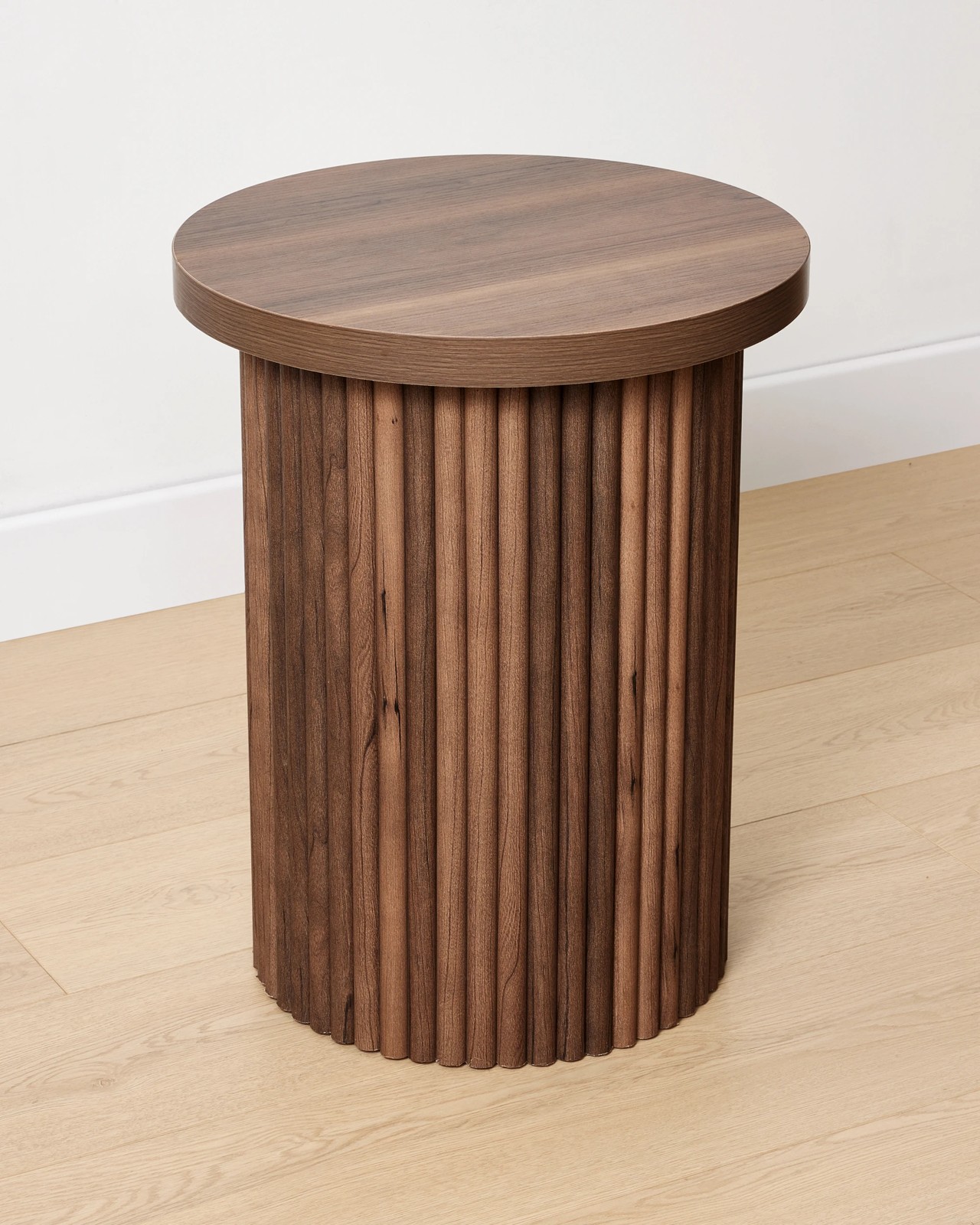 Anko Ryan Ribbed Side Table - Walnut 2 of 6