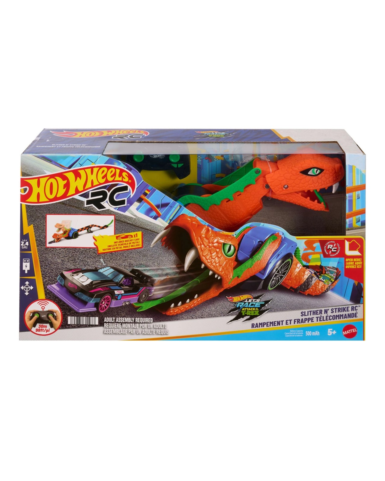 Hot Wheels Let’s Race Slither ‘N Strike RC & 1 Toy Car 4 of 6