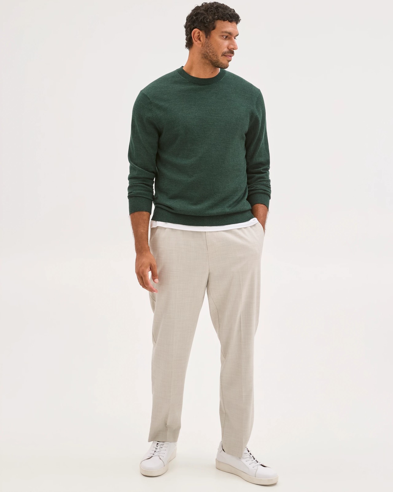 Preview Australian Merino Wool Knit Jumper - Forest Green 2 of 5
