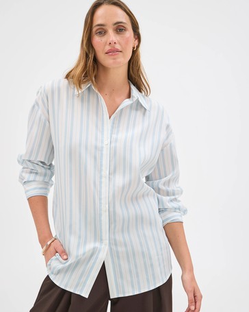Preview Lyocell Long Sleeve Back Detail Shirt