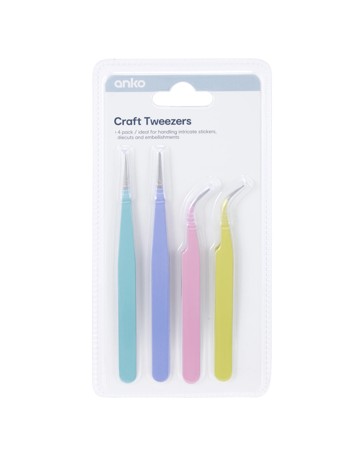 Anko 4 Pack Craft Tweezers
