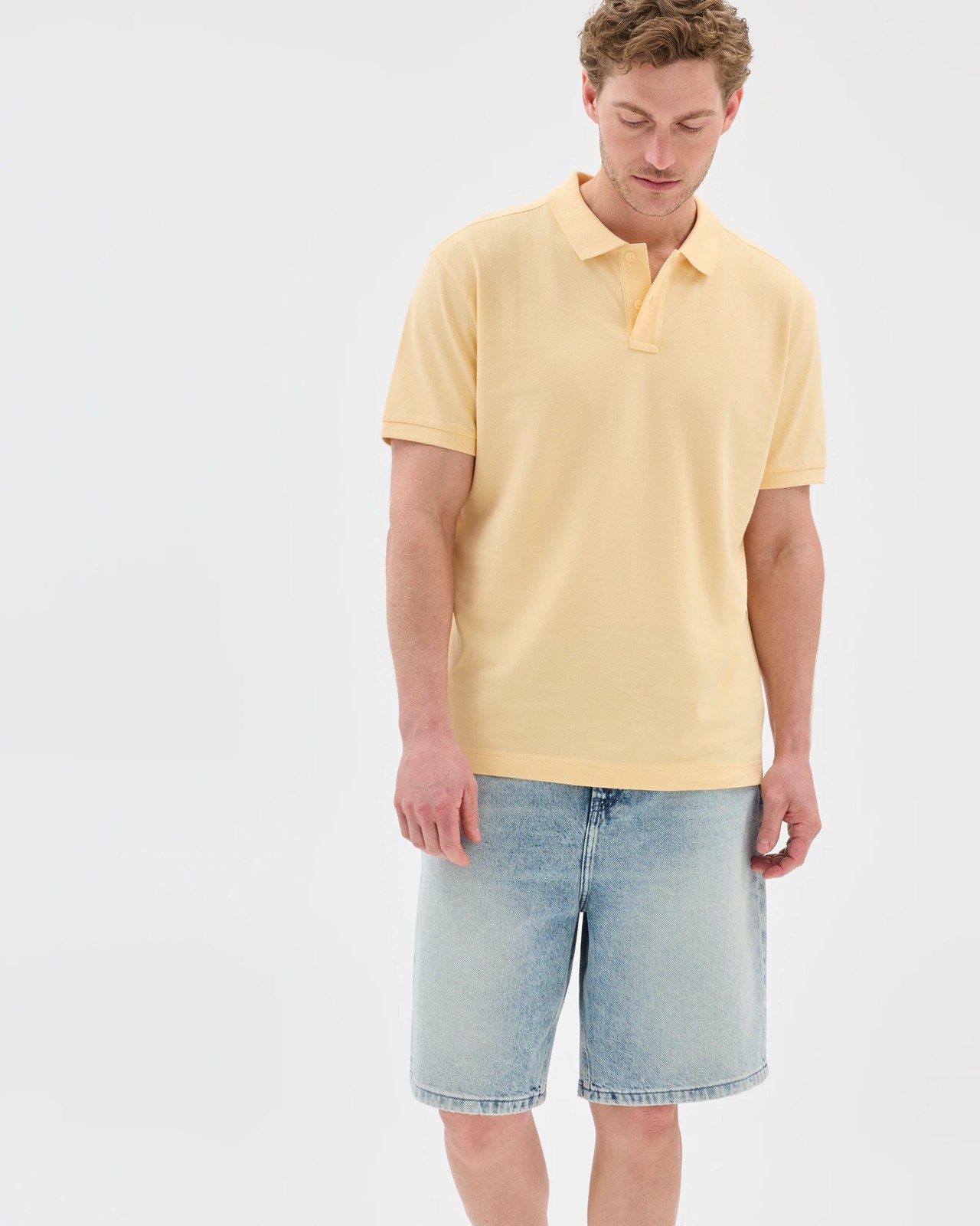Australian Cotton Short Sleeve Polo Top - Golden 3 of 6
