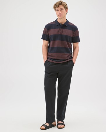 Australian Cotton Stripe Polo Top