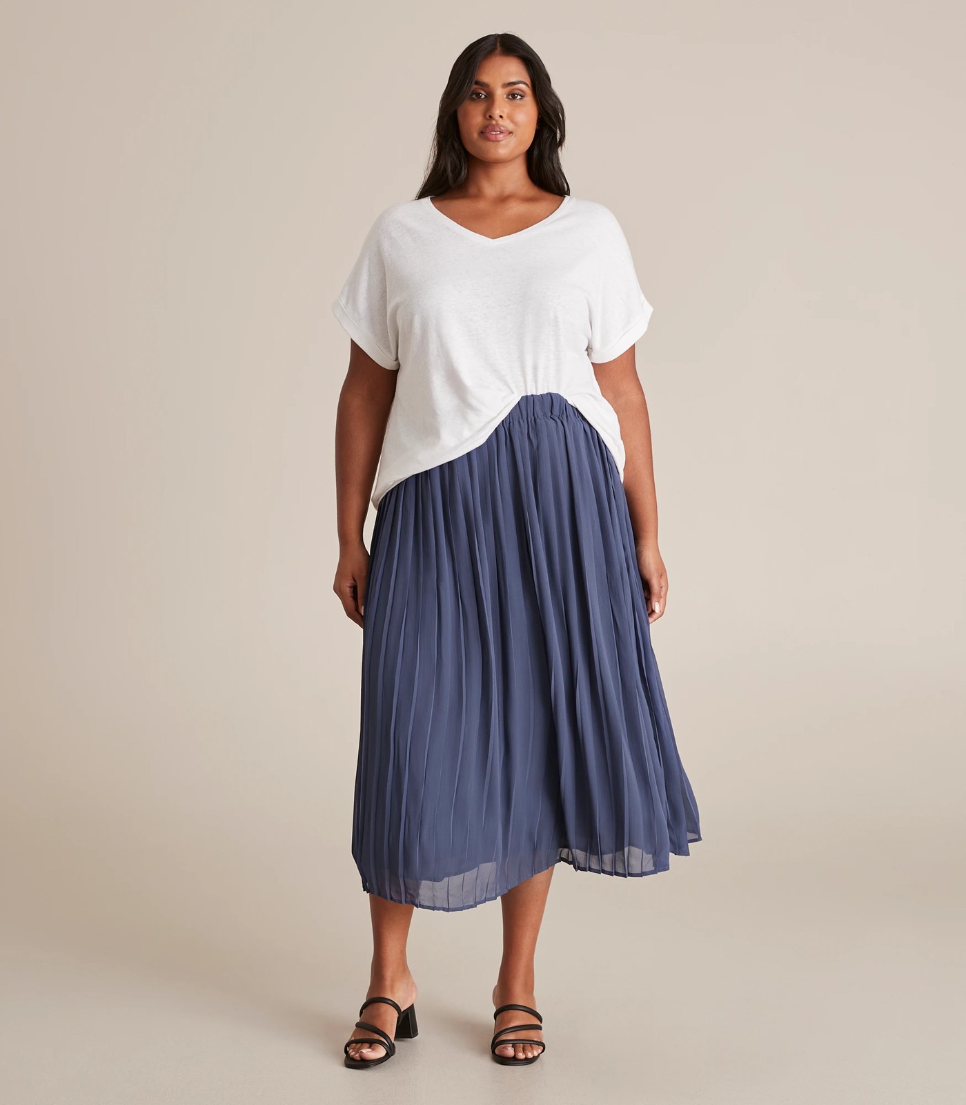 Curve Pleated Midi Skirt Target Australia