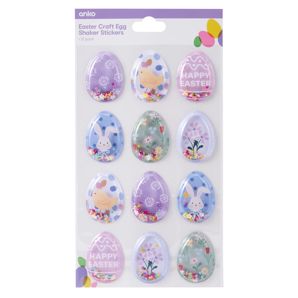 Anko 12 Pack Easter Craft Egg Shaker Stickers