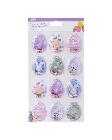 Anko 12 Pack Easter Craft Egg Shaker Stickers