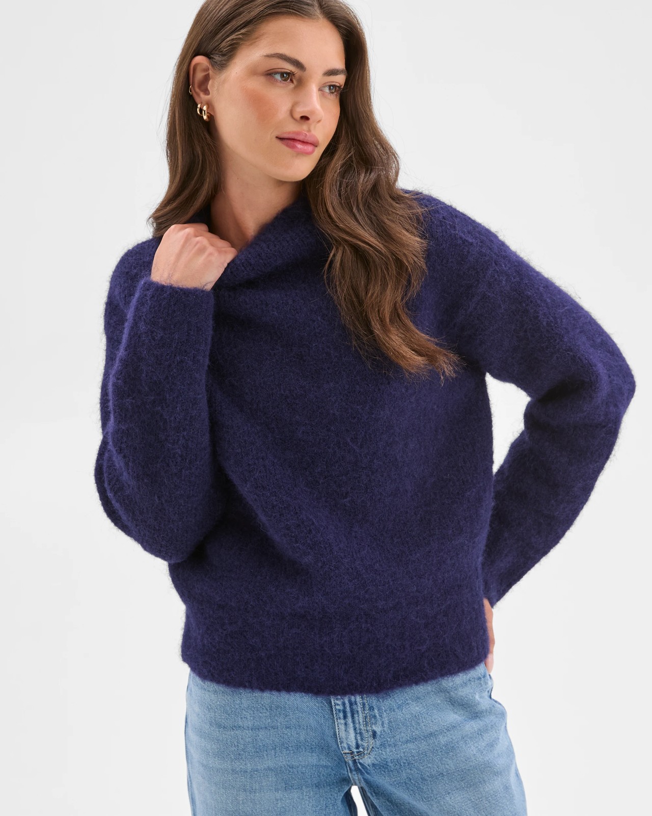 Petites Plush Knit Jumper - Royal Navy 4 of 5