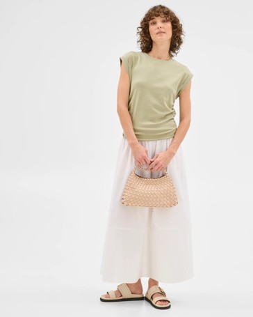 Gathered Waist Muscle T-Shirt