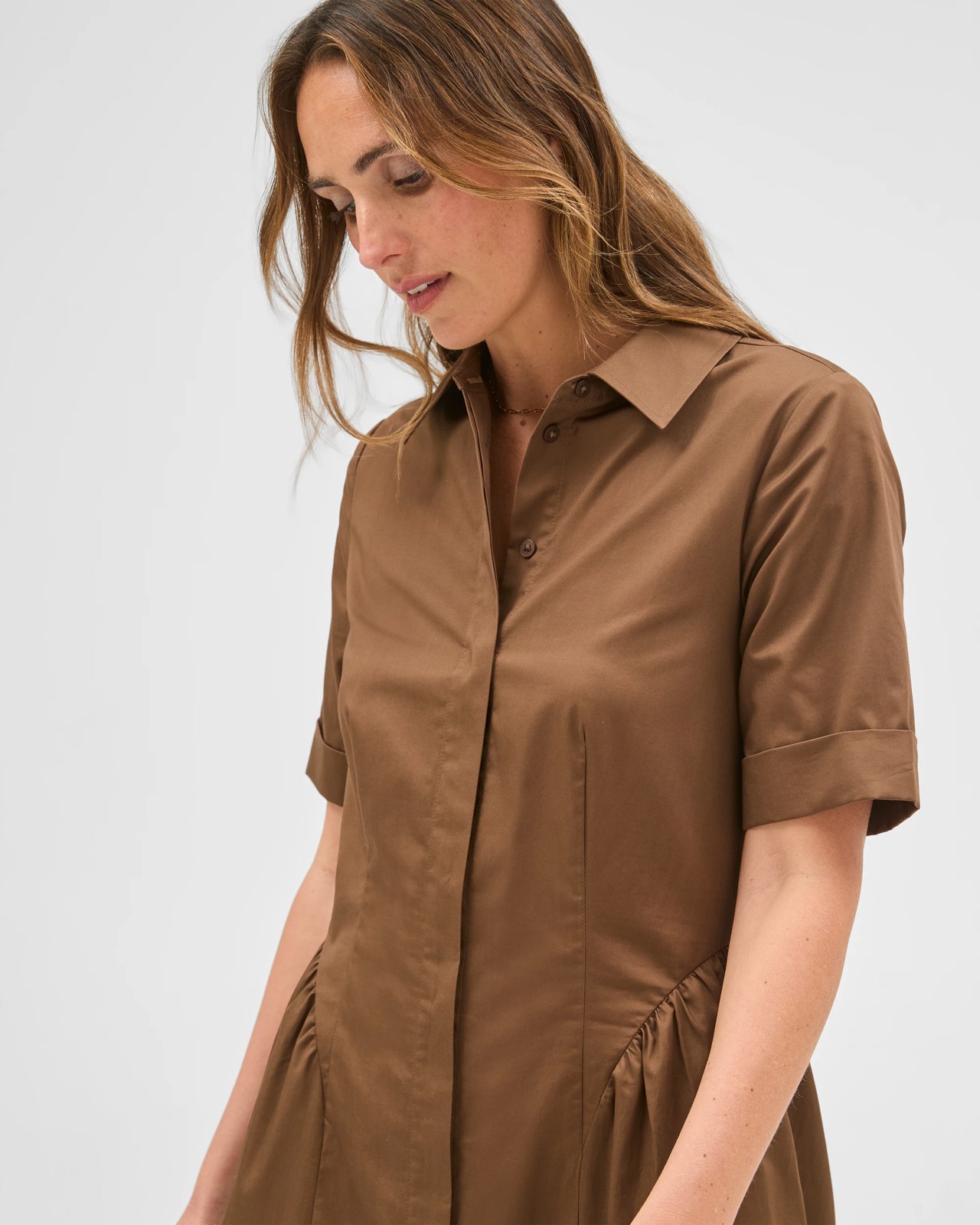 Preview Australian Cotton Volume Midi Shirt Dress - Fall leaf 5 of 5