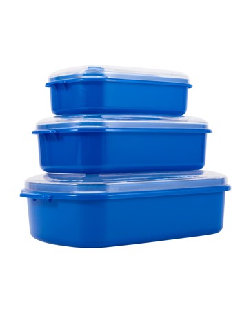 Anko Set of 3 Food Storage Containers - Blue