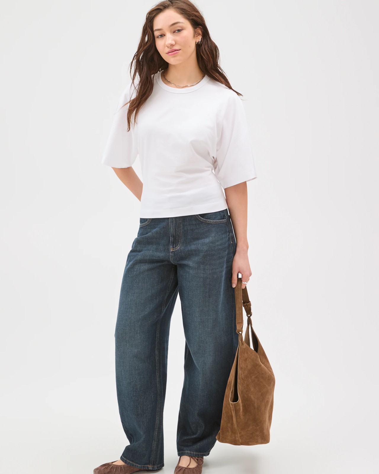 Lily Loves Australian Cotton Tie Detail T-Shirt - White 2 of 5